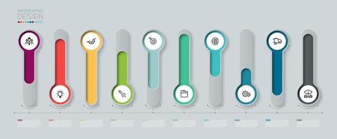 infographie avec étiquette de cercle long 3d coloré vecteur