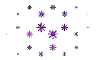 mise en page vectorielle violet clair avec des flocons de neige brillants. vecteur