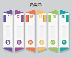 bannières infographiques verticales colorées à 6 angles vecteur