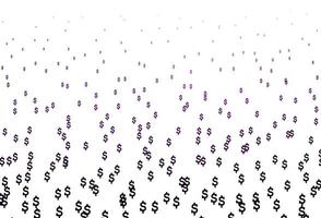 couverture vectorielle violet foncé avec des signes dollar. vecteur