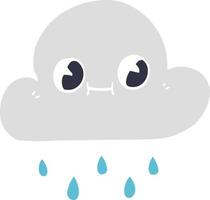 nuage de pluie doodle dessin animé vecteur