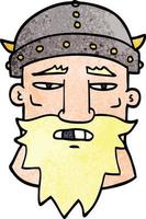 dessin animé doodle visage viking vecteur