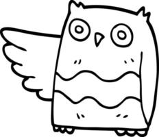 dessin au trait dessin animé hibou heureux vecteur