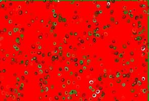 couverture vectorielle vert clair et rouge avec des taches. vecteur