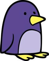 dessin animé doodle petit pingouin vecteur
