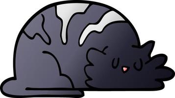 dessin animé doodle chat endormi vecteur