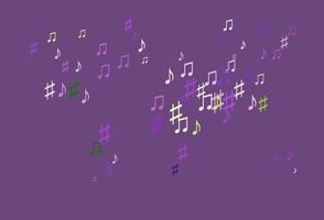 modèle vectoriel rose clair, vert avec symboles musicaux.