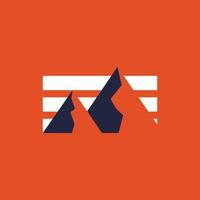 logo créatif moderne géométrique de montagne vecteur
