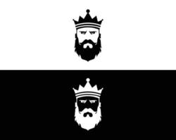 roi luxe royal avec roi visage logo design emblème vecteur graphique moderne.