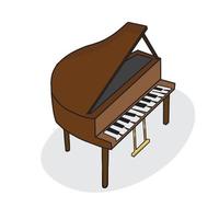 brun vieux piano en style cartoon, clip art - illustration vectorielle isolée sur fond blanc. vecteur