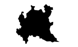 silhouette noire de la région lombarde en italie vecteur