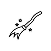 illustration d'icône de ligne de baguette magique de sorcière. icône liée à halloween. style d'icône de ligne. conception simple modifiable vecteur