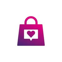 icône de sac à provisions avec icône de service rapide, sac de shopping en ligne vecteur