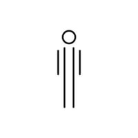 icône linéaire homme. signe masculin pour les toilettes. pictogramme wc garçon pour salle de bain. symbole de toilette de vecteur