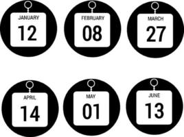 icône de calendrier de janvier à juin vecteur