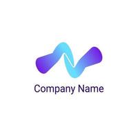 vecteur de logo avec la forme de la lettre n et la forme à deux mains associée, avec des nuances de violet au bleu, convenant à un symbole dynamique et moderne d'une institution ou d'une entreprise