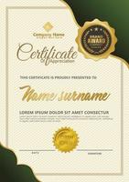 modèle de certificat avec luxe. illustration vectorielle vecteur