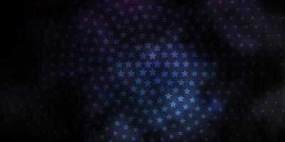 texture de vecteur bleu foncé avec de belles étoiles.