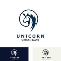 licorne cheval logo image design tête elegan modèle vecteur