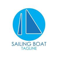 logo de bateau à voile simple, croisières quotidiennes, voyages en mer, logo-icône vectoriel