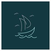 logo de bateau à voile simple, croisières quotidiennes, voyages en mer, logo-icône vectoriel