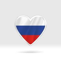 coeur du drapeau de la russie. modèle de coeur et drapeau de bouton argenté. édition facile et vecteur en groupes. illustration vectorielle de drapeau national sur fond blanc.