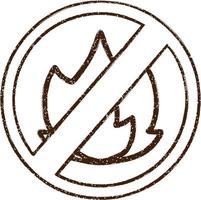 interdiction de feu dessin au fusain vecteur