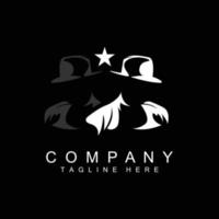 création de logo d'homme détective, smoking de mode détective mafieux et vecteur d'illustration de chapeau, icône d'homme d'affaires noir