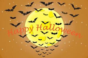 célébration d'halloween avec la pleine lune, l'obscurité, le château et les chauves-souris vecteur