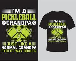 je suis une conception de t-shirt de grand-père de pickleball. typographie vecteur svg modèle de conception de t-shirt pro télécharger