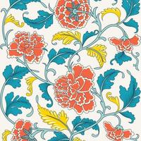 beau motif floral antique de couleur vive ornementale vecteur