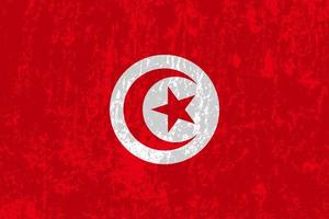 drapeau tunisien, couleurs officielles et proportion. illustration vectorielle. vecteur