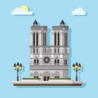 cathédrale notre dame à paris célèbre monument illustration vecteur