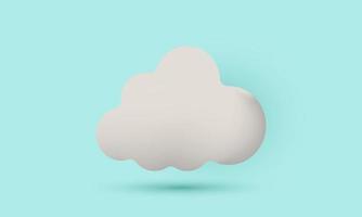 icône de nuage mignon vecteur réaliste unique 3d isolé sur