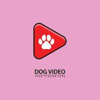 icône de logo vidéo chien abstrait vecteur