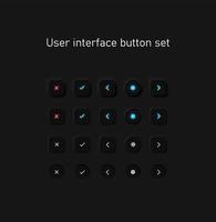 jeu de boutons d'interface utilisateur noir vecteur