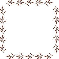 cadre carré avec des branches brunes sur fond blanc. style de griffonnage. image vectorielle. vecteur