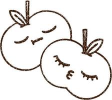 dessin au fusain pomme vecteur