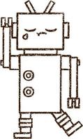 robot agitant dessin au fusain vecteur