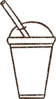 dessin au fusain de café glacé vecteur