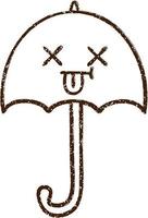 parapluie dessin au fusain vecteur