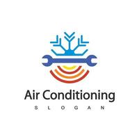 logo de climatisation, concept de logo hvac vecteur