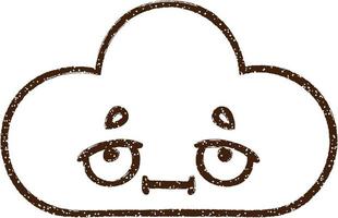 dessin au fusain nuage de pluie vecteur