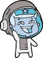 dessin animé rire astronaute vecteur