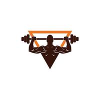 logo d'illustration de gym de remise en forme des muscles du corps vecteur