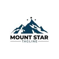 montagne avec étoile sur le modèle de conception de logo de pointe vecteur