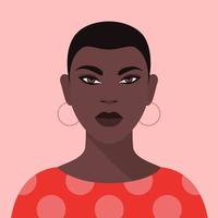 portrait d'une femme noire vecteur
