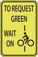 Des vélos pour demander l'attente verte sur le signe de la ligne sur fond blanc vecteur