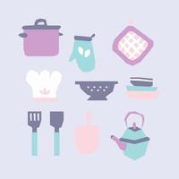 icônes d'outils de cuisine vecteur