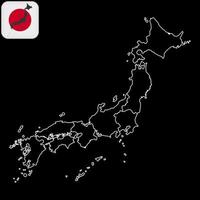 carte du japon avec les régions. illustration vectorielle vecteur